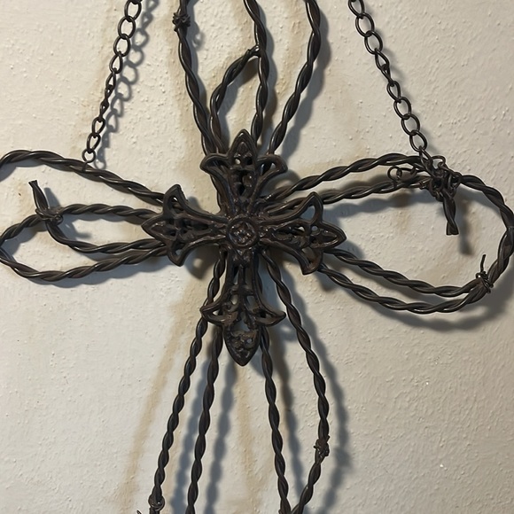 Rustic Barbed Wire Crown of Thrones Cross of Nails Christian Wall Art - Picture 4 of 4